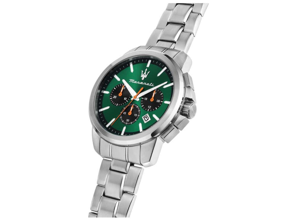 Maserati Successo Quartz Watch, Green, 42 mm, Mineral crystal R8873621043