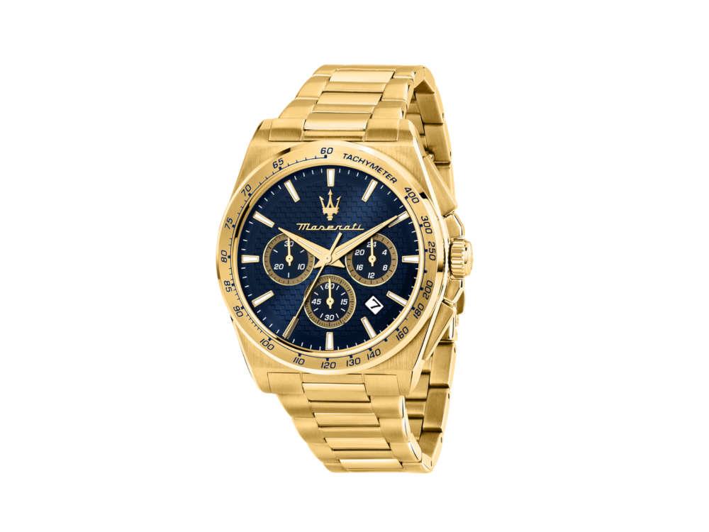 Maserati Velocitá Quartz Watch, PVD Gold, Blue, 43 mm, R8873652002