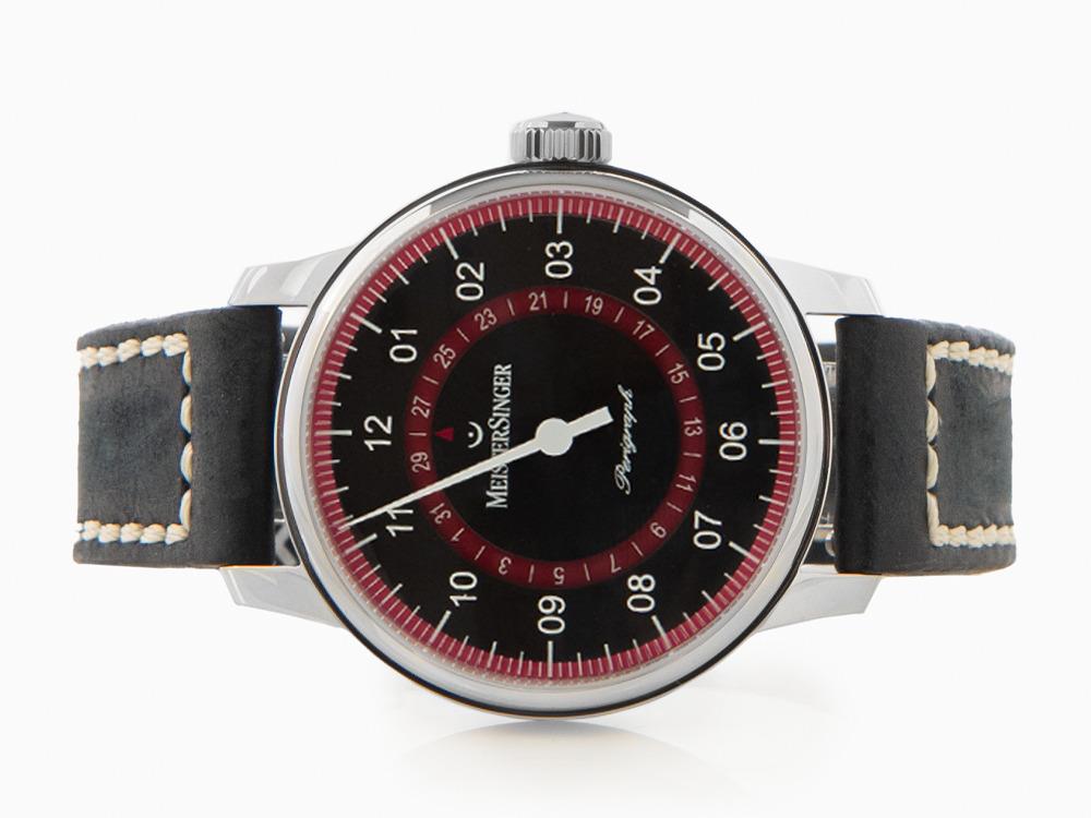 Meistersinger Perigraph Automatic Watch, 43 mm, Black, Red, AM1002R