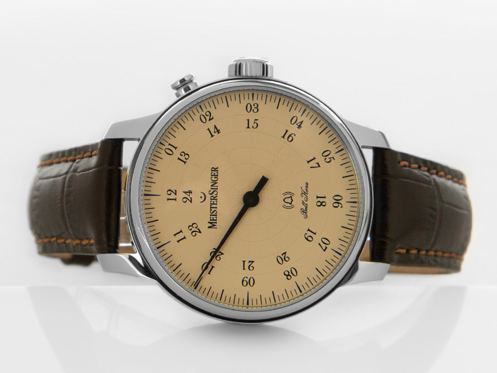 Meistersinger Bell Hora Automatic Watch, SW 200, Beige, 43 mm, BHO913-SG02