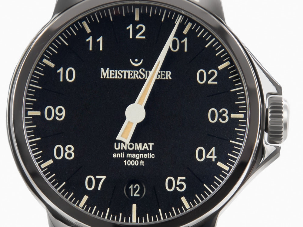 Meistersinger Unomat Automatic Watch, SW-400, 43 mm, Black, UN902