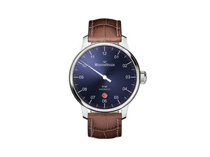 Meistersinger N3 - 40 mm Automatic Watch, Blue, 40mm, brown, Day, DM908-SG02