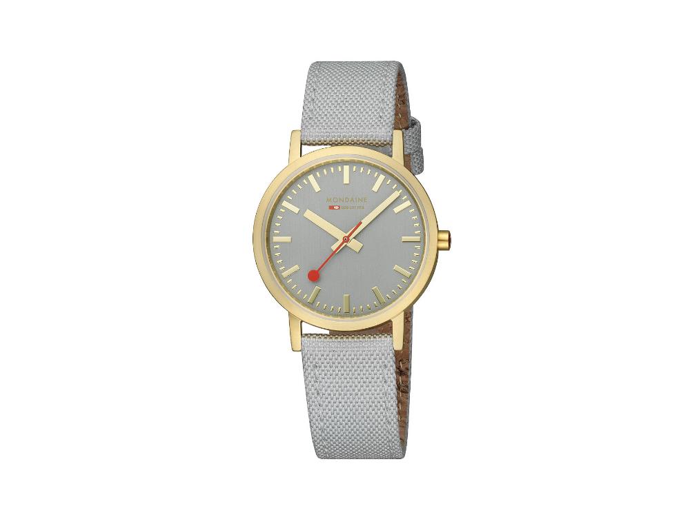 Mondaine Classic Quartz Watch, Grey, 36 mm, Fabric strap, A660.30314.80SBU