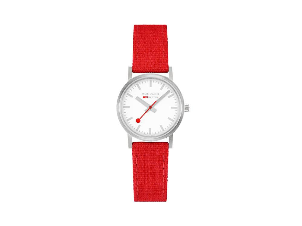 Mondaine Classic Quartz Watch, White, 30 mm, Fabric strap, A658.30323.17SBC