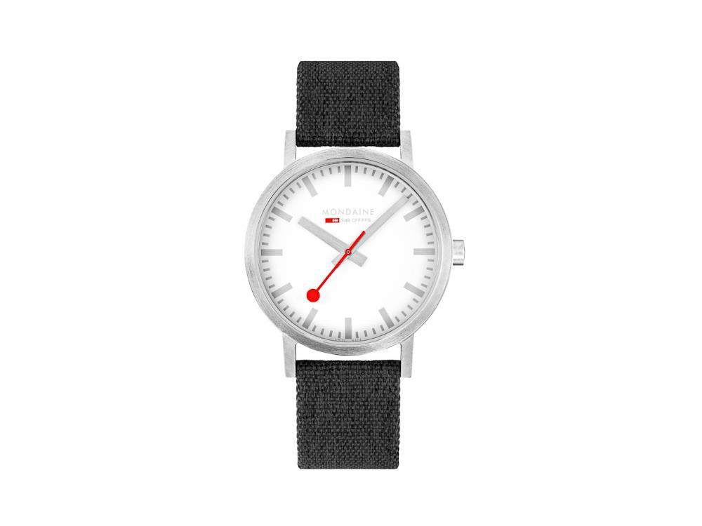 Mondaine Classic Quartz Watch, White, 40 mm, Fabric strap, A660.30360.17SBB