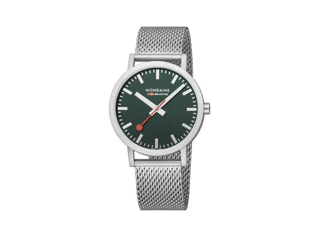 Mondaine SBB Classic Quartz Watch, Green, 40 mm, A660.30360.60SBJ