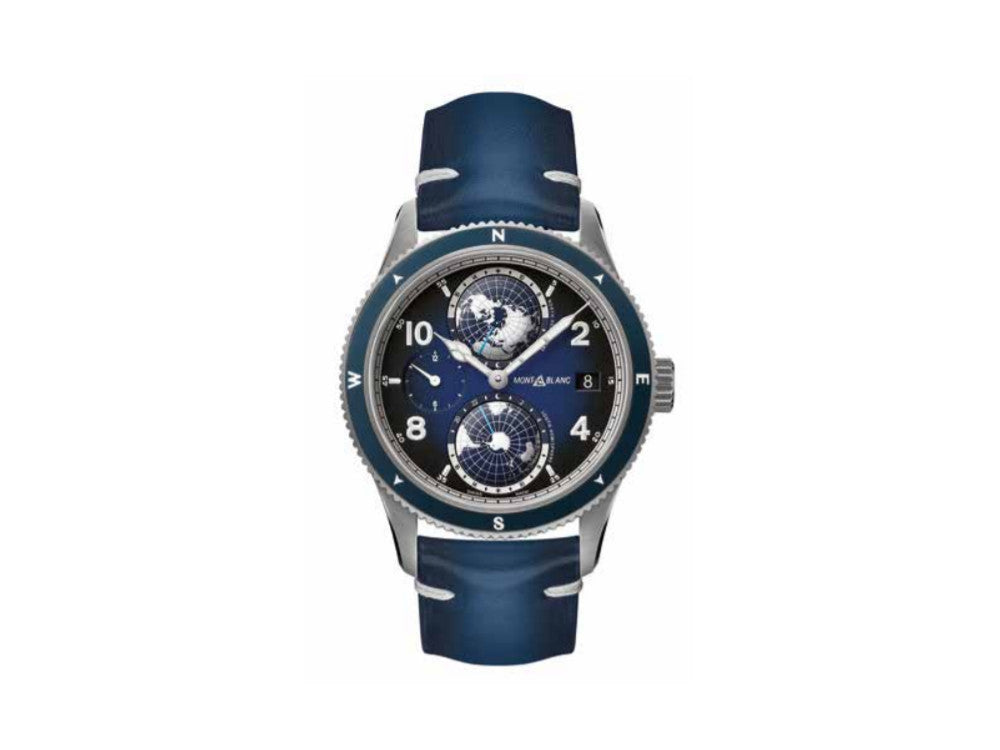 Montblanc 1858 Geosphere Automatic Watch, Titanium, Ceramic, Blue, 42 mm, 125565