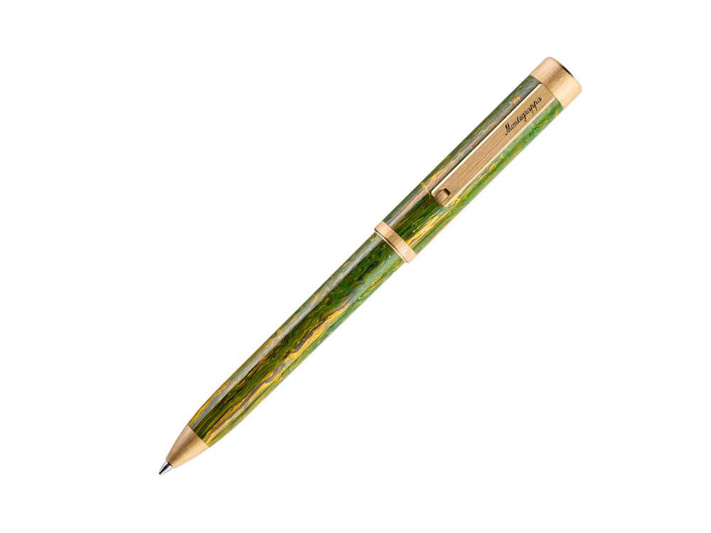 Montegrappa Zero Zodiac Gemini Ballpoint pen, Green, Gold plated, ISZEZBIY-G7