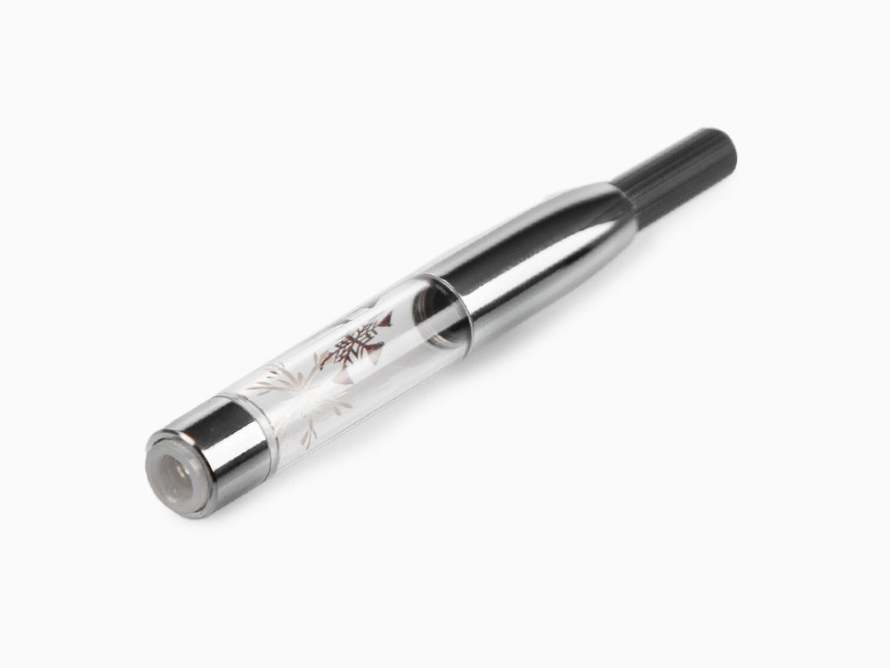 Nakaya Maki-e Snow flower design Converter, Metal, Palladium trim, 0.53ml