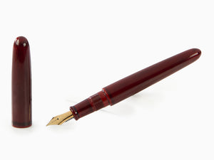 Nakaya Cigar Portable Fountain Pen, Aka-Tamenuri, 14k Gold, Italic Nib