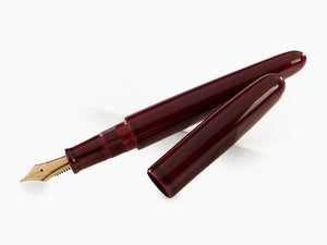 Nakaya Cigar Portable Fountain Pen, Aka-Tamenuri, 14k Gold, Italic Nib