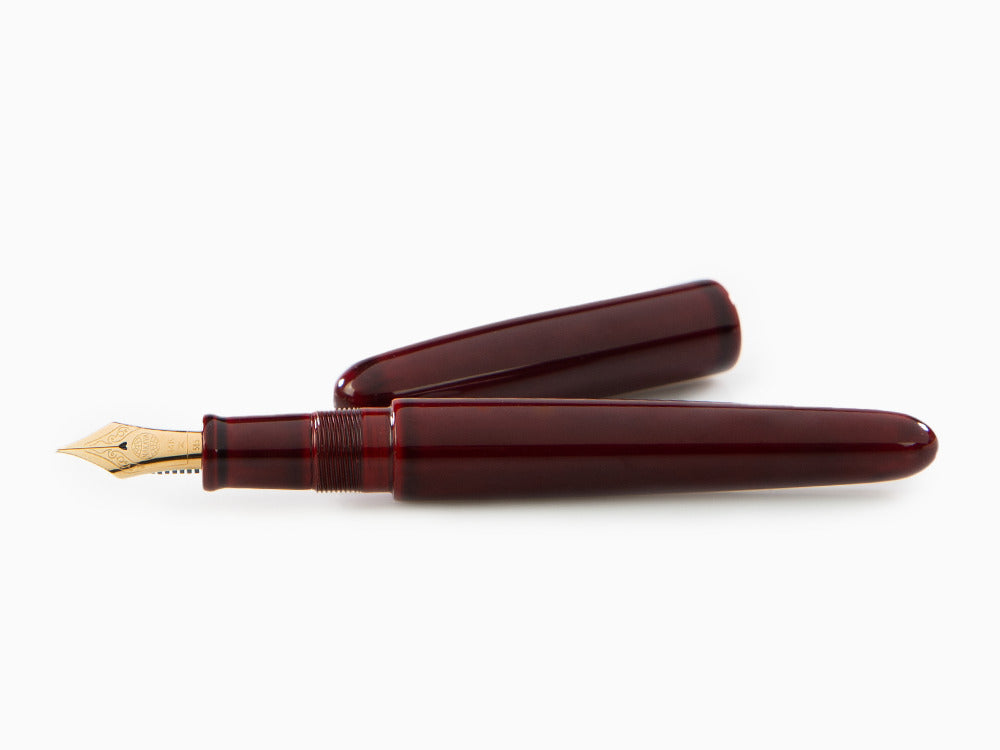 Nakaya Cigar Portable Fountain Pen, Aka-Tamenuri, 14k Gold, Italic Nib