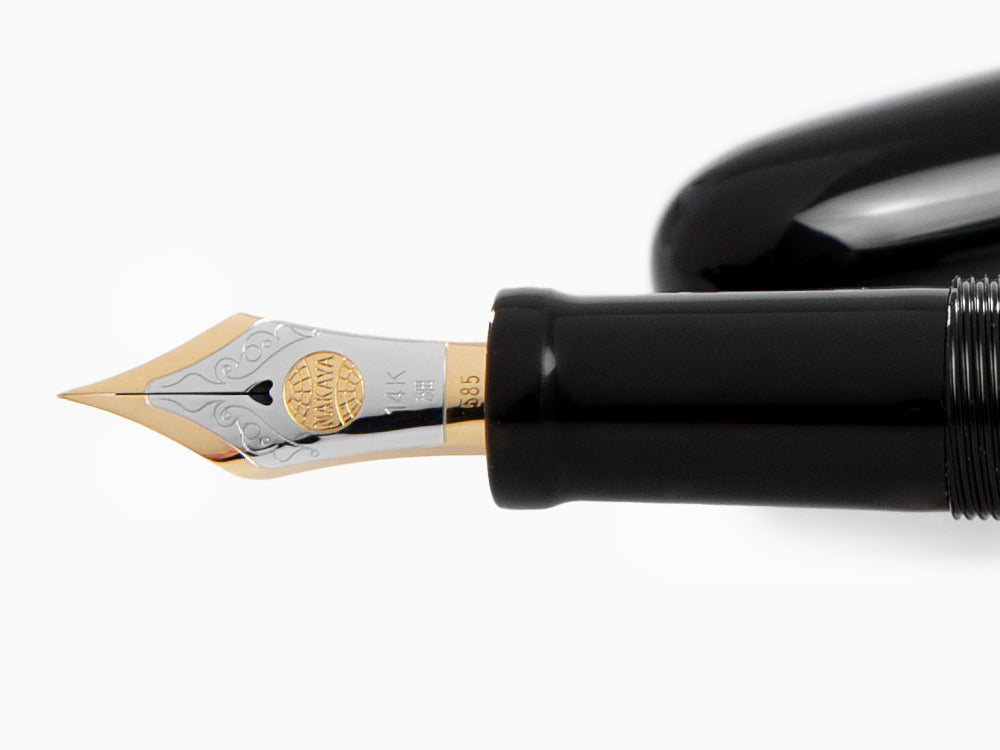 Nakaya Cigar Kuro-Roiro Fountain Pen Long, Black, 14k Gold bicolour