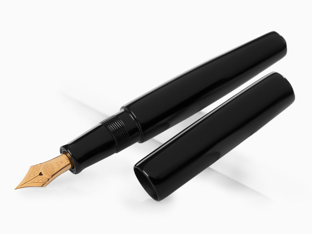 Nakaya Cigar Kuro-Roiro Fountain Pen Piccolo, Black, 14K Rose gold