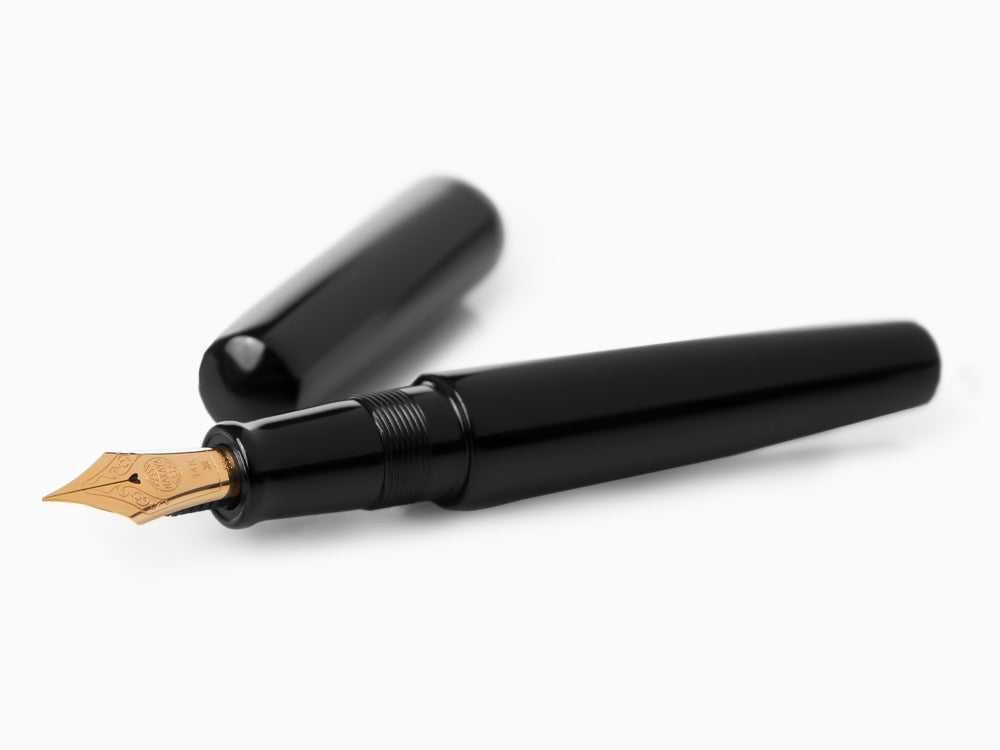 Nakaya Cigar Kuro-Roiro Fountain Pen Piccolo, Black, 14K Rose gold