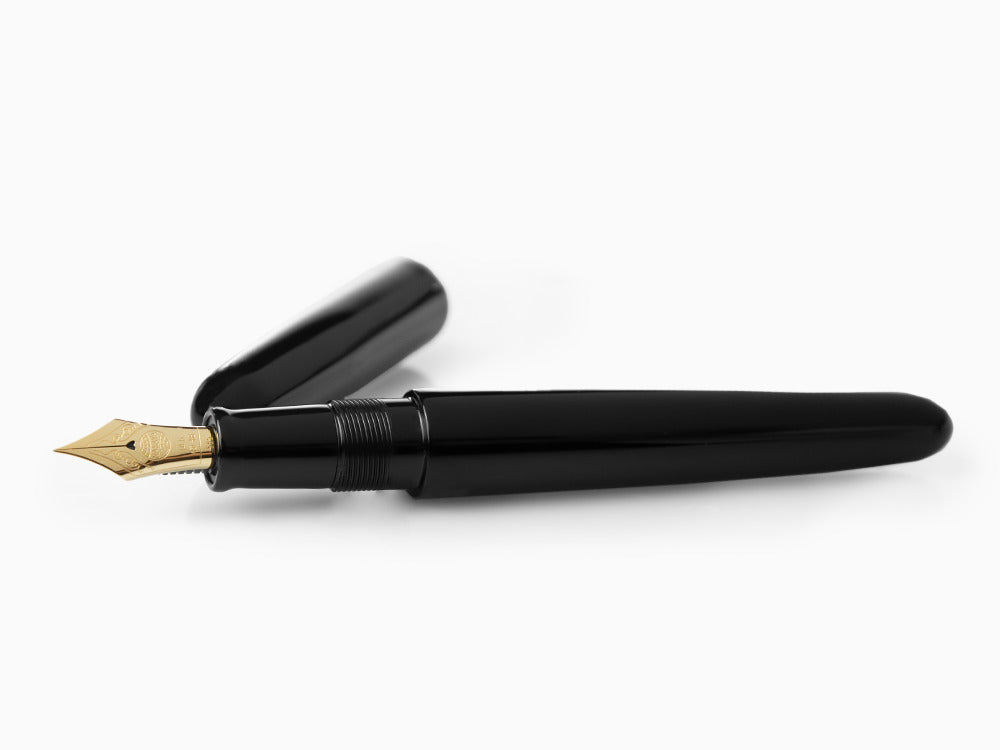 Nakaya Cigar Kuro-Roiro Portable Black Fountain Pen, Urushi lacquer