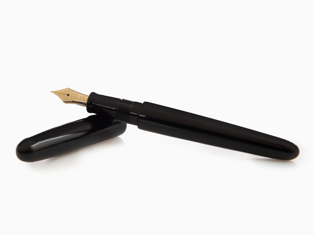 Nakaya Cigar Kuro-Roiro Portable Black Fountain Pen, Urushi lacquer