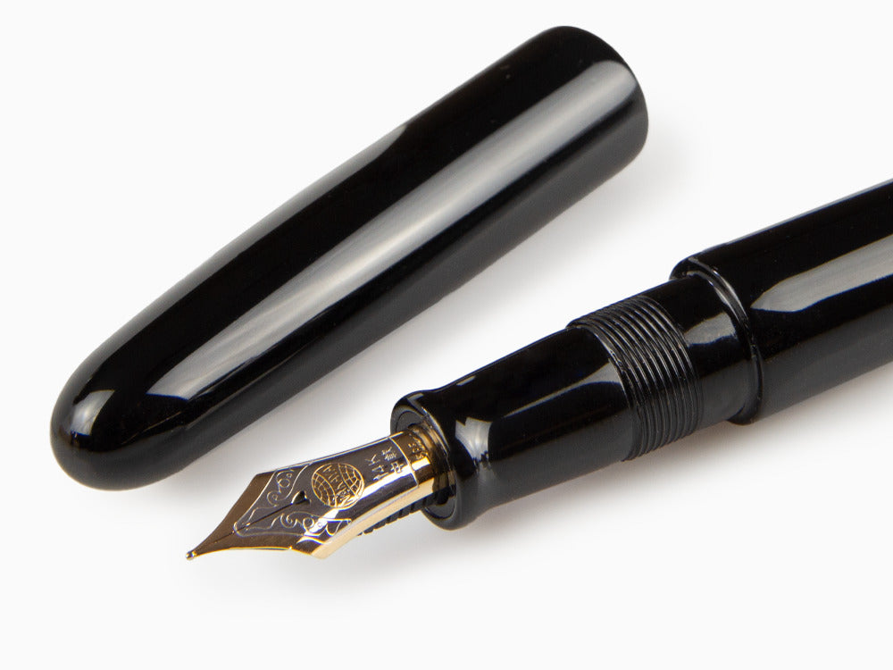 Nakaya Cigar Kuro-Roiro Fountain Pen Portable, Black, 14k Gold bicolour