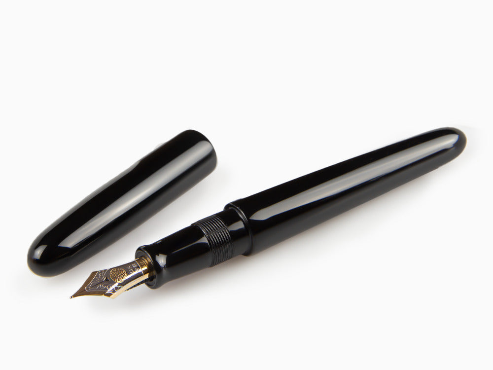 Nakaya Cigar Kuro-Roiro Fountain Pen Portable, Black, 14k Gold bicolour