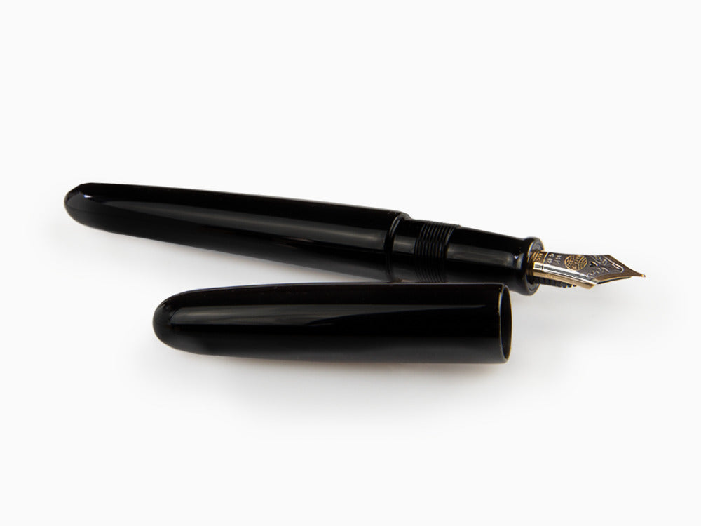 Nakaya Cigar Kuro-Roiro Fountain Pen Portable, Black, 14k Gold bicolour