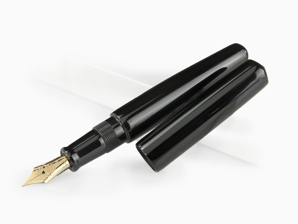 Nakaya Cigar Kuro-Roiro Piccolo Fountain Pen, Black, Urushi lacquer