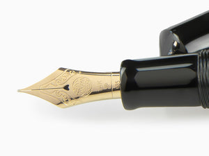 Nakaya Cigar Kuro-Roiro Piccolo Fountain Pen, Black, Urushi lacquer