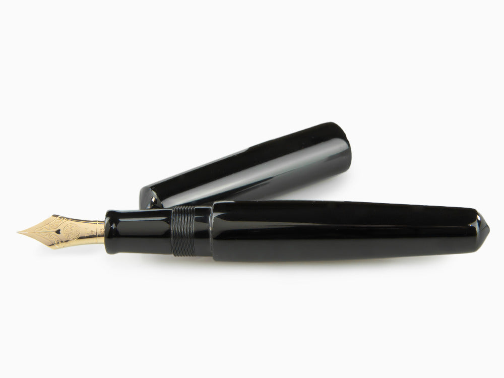 Nakaya Cigar Kuro-Roiro Piccolo Fountain Pen, Black, Urushi lacquer