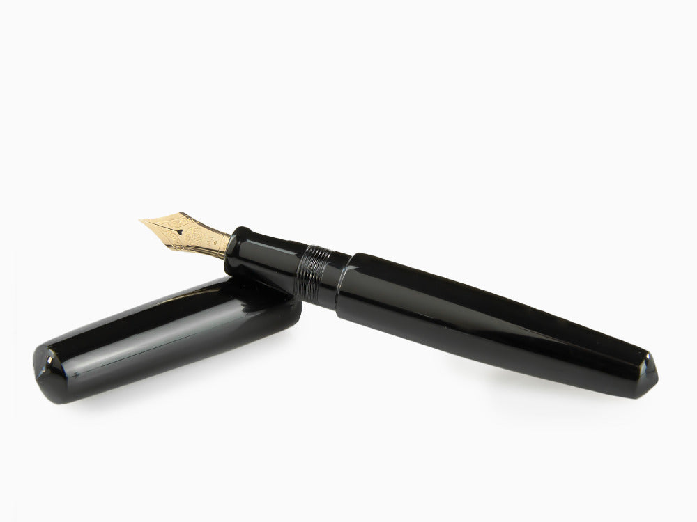 Nakaya Cigar Kuro-Roiro Piccolo Fountain Pen, Black, Urushi lacquer