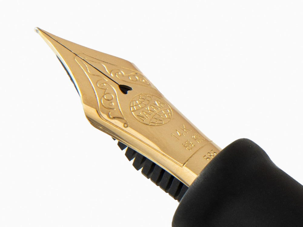 Nakaya Cigar Fountain Pen Long, Black Hairline, Ebonite