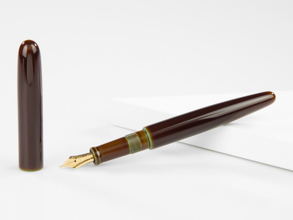 Nakaya Cigar Long Heki-Tamenuri Fountain Pen, Ebonite, Urushi lacquer