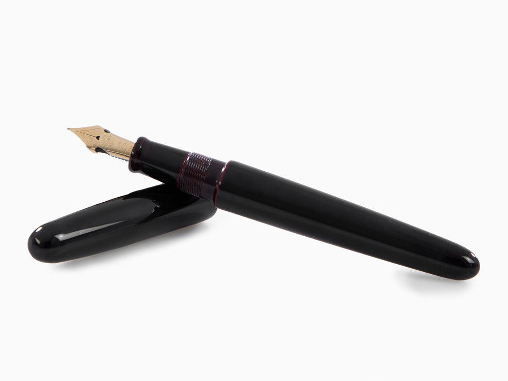 Nakaya Cigar Portable Fountain Pen, Kuro-Tamenuri, Ebonite, Elastic nib