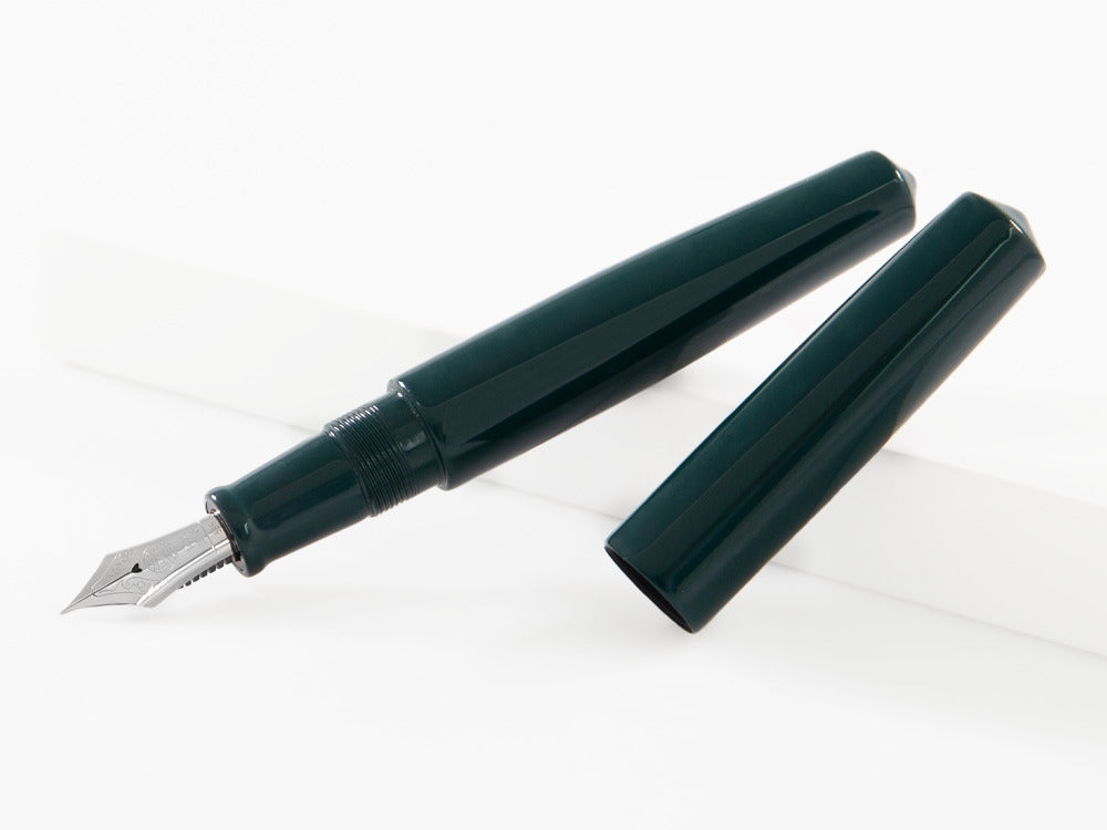 Nakaya Cigar Fountain Pen Piccolo, Midori, Ebonite,, rodhium