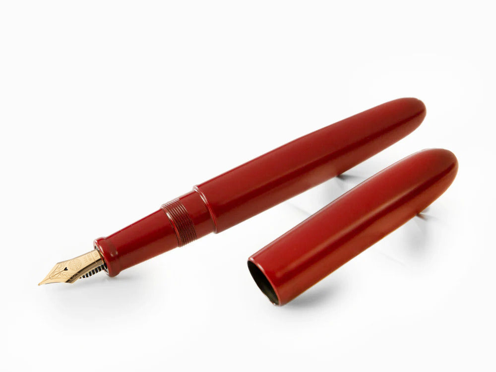 Nakaya Cigar Fountain Pen Long, Shu, Ebonite, D-17mm, 14k Gold