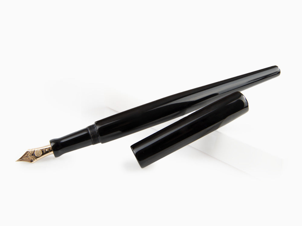 Nakaya Desk Kuro-Roiro Fountain Pen, Black, Urushi lacquer, 14k Gold,