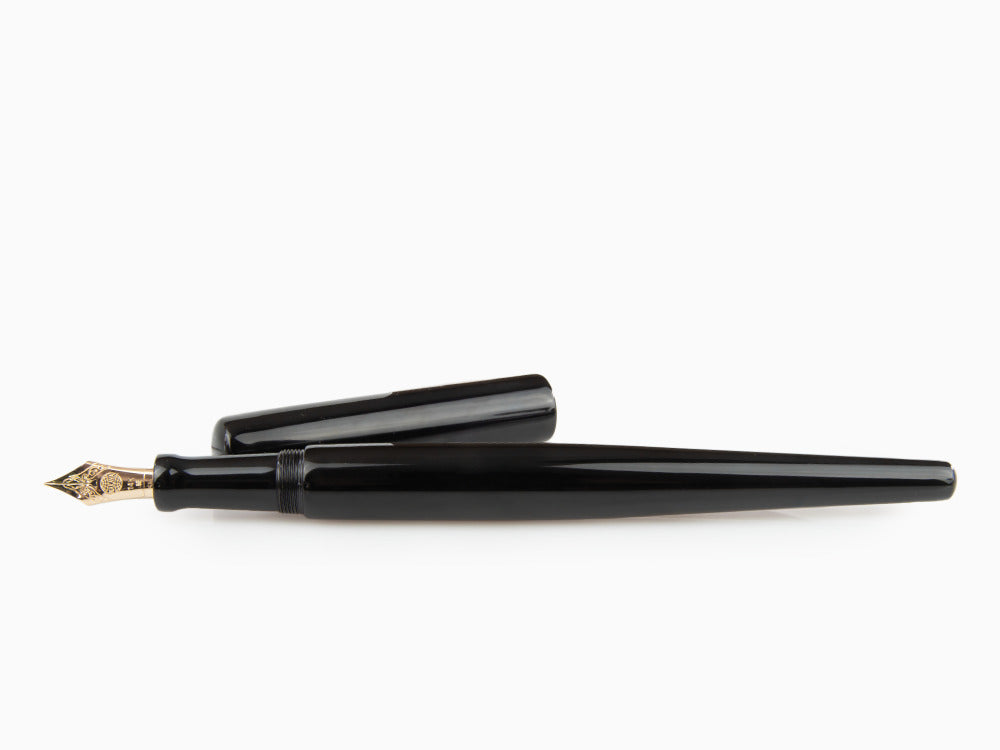 Nakaya Desk Kuro-Roiro Fountain Pen, Black, Urushi lacquer, 14k Gold,