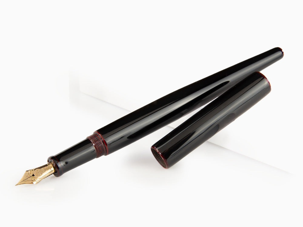 Nakaya Desk Fountain Pen, Kuro Tamenuri, Ebonite and Urushi lacquer