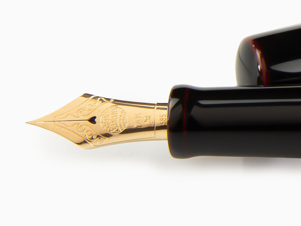 Nakaya Desk Fountain Pen, Kuro Tamenuri, Ebonite and Urushi lacquer