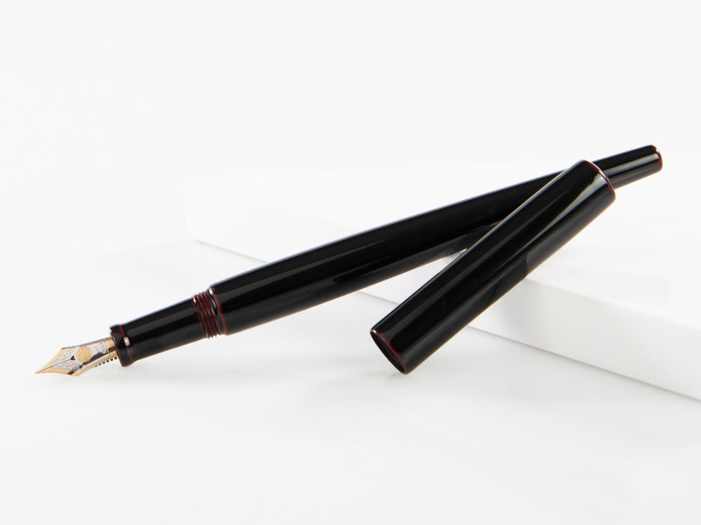 Nakaya Desk Fountain Pen, Kuro-Tamenuri, 14k Gold bicolour