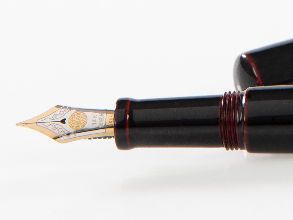 Nakaya Desk Fountain Pen, Kuro-Tamenuri, 14k Gold bicolour