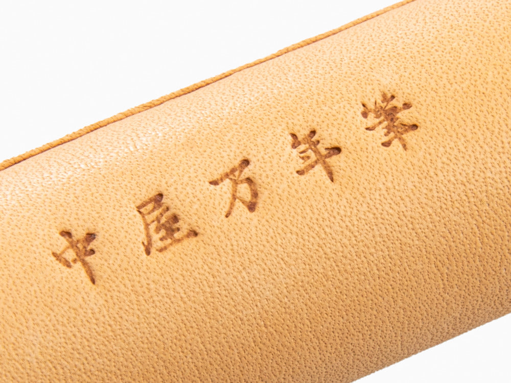 Nakaya Pen Case, Leather, Brown / Red, 1 Writing Instrument