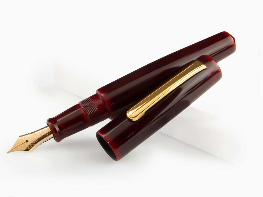 Nakaya Writer Piccolo Fountain Pen, Aka Tamenuri, Urushi lacquer