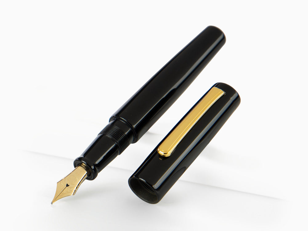 Nakaya Writer Kuro-Roiro Fountain Pen Black, Piccolo, Ebonite, Gold