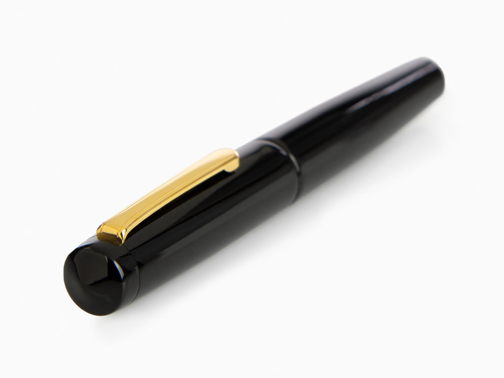 Nakaya Writer Kuro-Roiro Fountain Pen Black, Piccolo, Ebonite, Gold