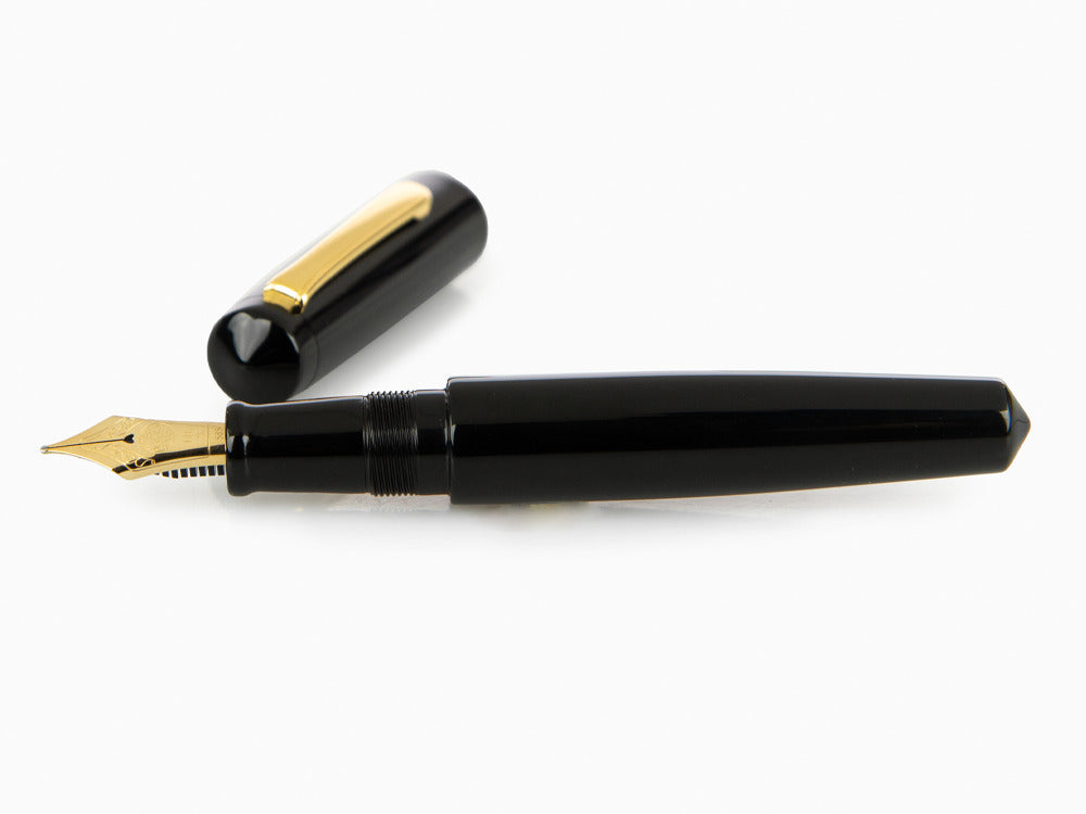 Nakaya Writer Kuro-Roiro Fountain Pen Black, Piccolo, Ebonite, Gold