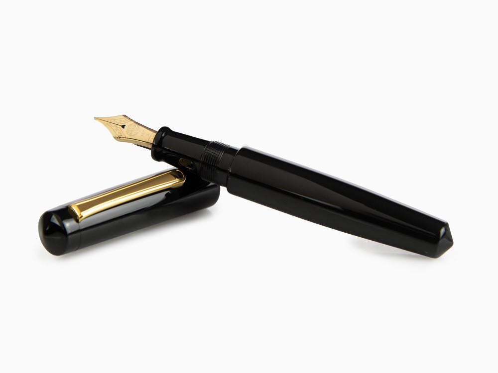 Nakaya Writer Kuro-Roiro Fountain Pen Black, Piccolo, Ebonite, Gold