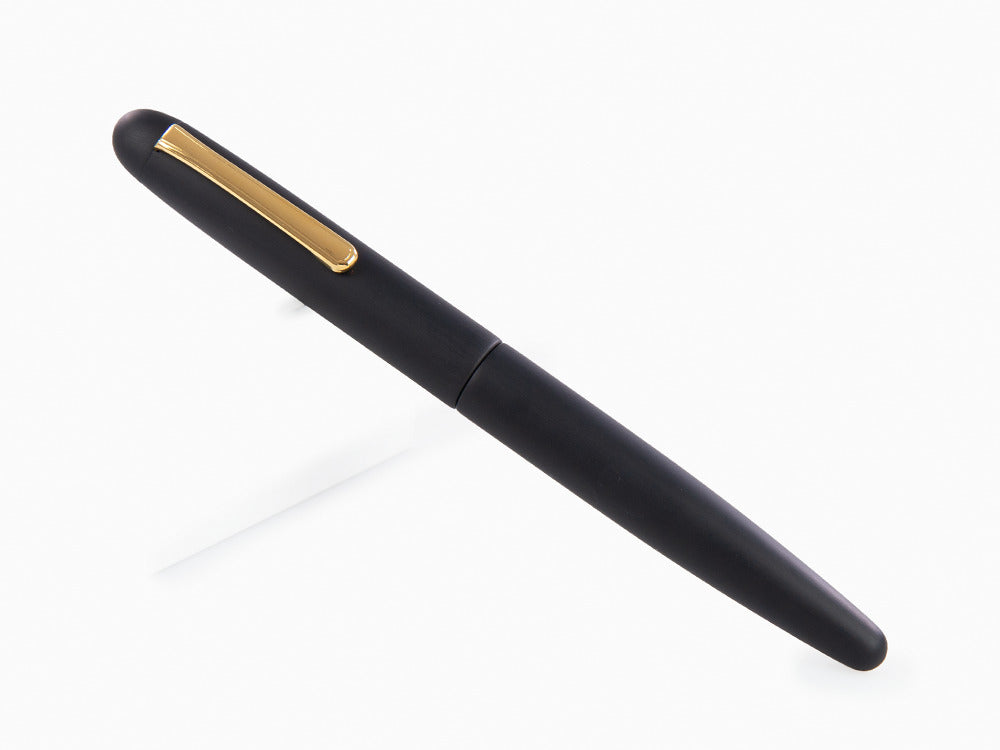 Nakaya Writer Black Hairline Fountain Pen, Long, Ebonite