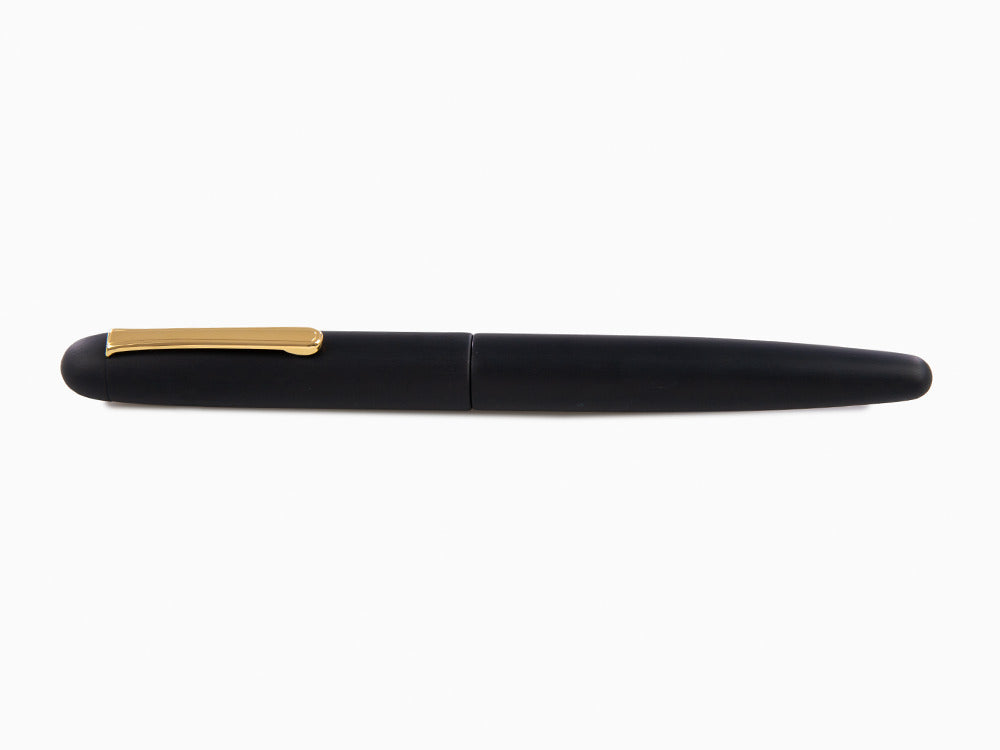 Nakaya Writer Black Hairline Fountain Pen, Long, Ebonite