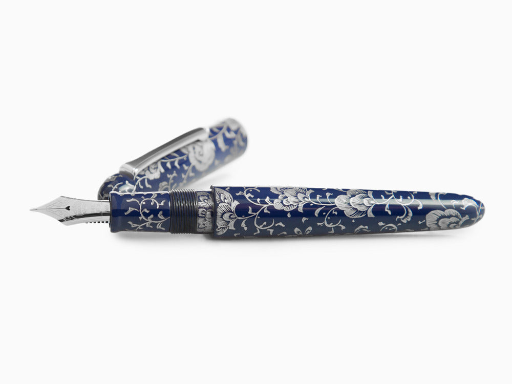 Nakaya Writer Portable Chingin Fountain Pen, Ebonite and Urushi lacquer