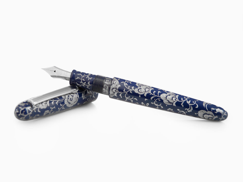 Nakaya Writer Portable Chingin Fountain Pen, Ebonite and Urushi lacquer