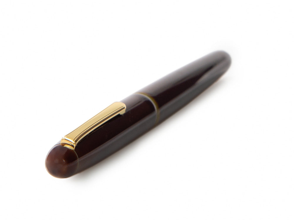 Nakaya Writer Long Fountain Pen, Heki Tamenuri, Ebonite / Urushi lacquer